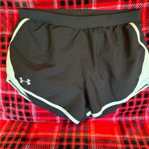 Under Armour Women's Black Shorts with mint green trim